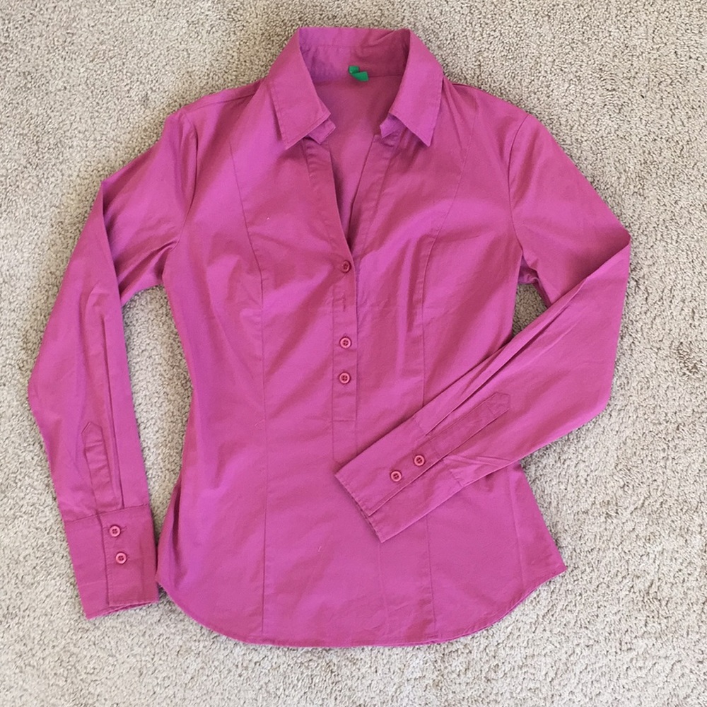 Purple fitted shirt by Benetton